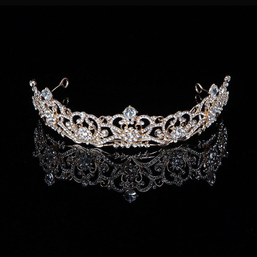 Women's Daily Large Tiara Self-Wedding Bridal Hair Crown