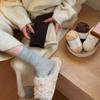 Women's Autumn Warm Simple Solid Color Curled Wool Pile Cotton Socks