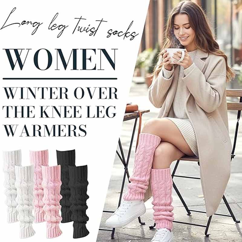 Thick Woolen Knit Leg Warmers for Autumn and Winter