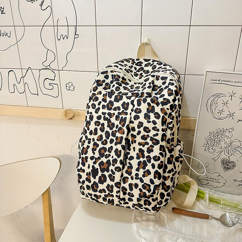 Women's backpack Leopard print backpack Large capacity backpack Cow print backpack High value backpack Fashion casual backpack