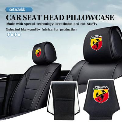 For Abarth Car Headrest Pillow Cover Wear-Resistant Auto Accessories FIAT 500 FR Ducato Doblo Freemont Idea Stilo Panda