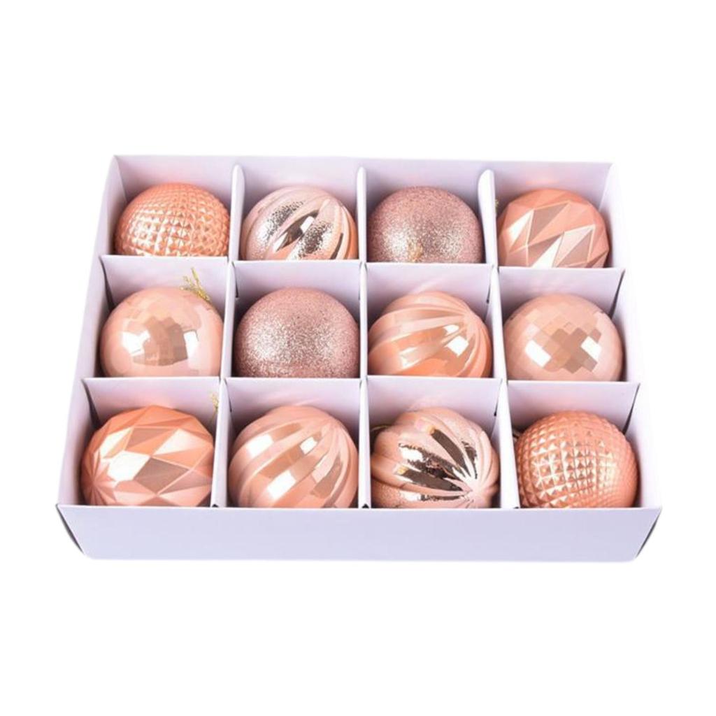 12 Pieces Christmas Ball Ornaments Xmas Decor 6 cm Decorative Xmas Balls Baubles