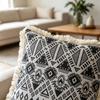 Indoor Living Room Sofa Balcony Outdoor Decorative Square Farmhouse Style Tassel Throw Pillow Covers