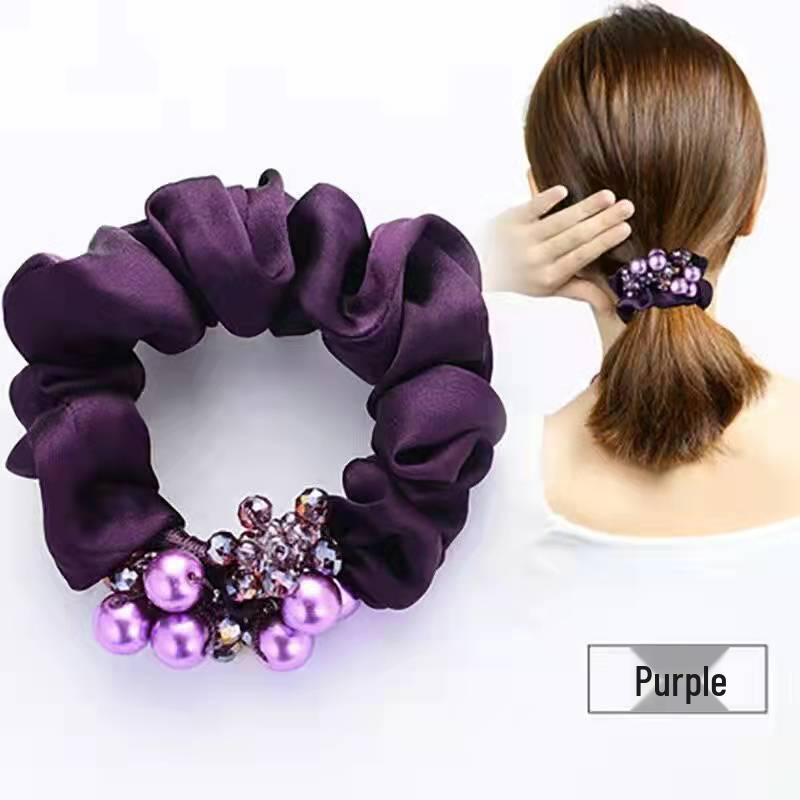 Korean Style Hair Tie for Women - Elegant Ponytail & Bun Accessory with Floral Ornament