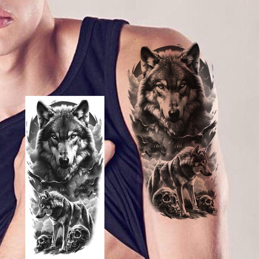 1 Sheet Creative Lion Tiger Family Temporary Tattoos Realistic Eagle Owl Animals Tatoos Waterproof Fake Tattoo Sticker Last Long