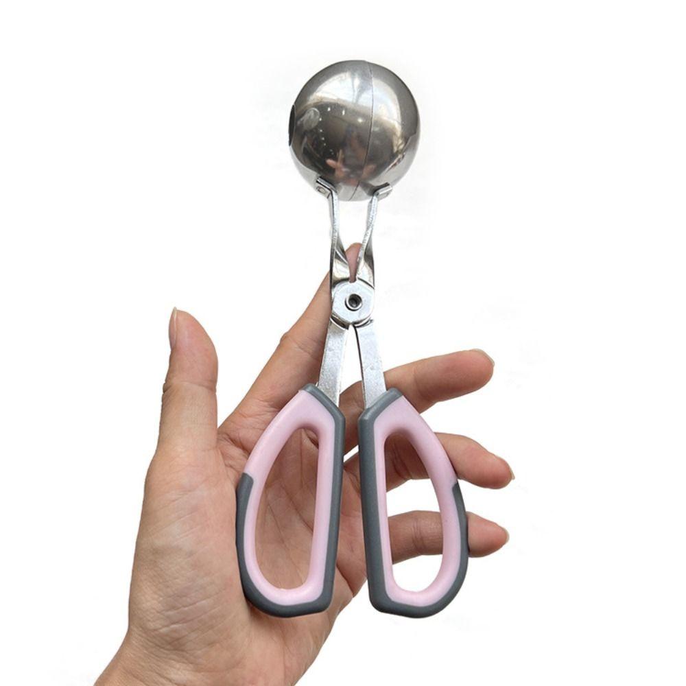 Stainless Steel Meatball Spoon Anti-Slip Handles Non-Stick Surface Meat Ballers Versatile Rice Ball Clip Food Preparation