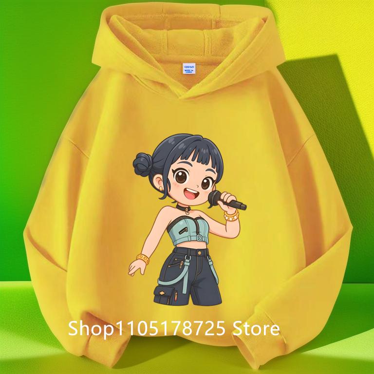 KPop Demon Hunters Huntrix Hoodie Baby Girls Boys Fashion Sweatshirt Harajuku Long Sleeve Pullover Kids New Cartoon Tops