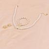 Elegant Vintage Court Style Camellia Pearl Jewelry Set: Necklace, Bracelet, and Stud Earrings