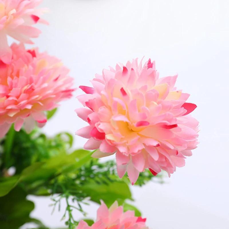 1pc Artificial Flowers Bouquet Simulation Hydrangea Camellia Green Plant Bridal Bouquet DIY Home Wedding Table Center Decoration