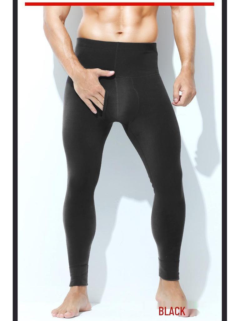 Herren High Waist Plus Samt Thermohose - Dick, warm und dehnbar für Herbst und Winter.