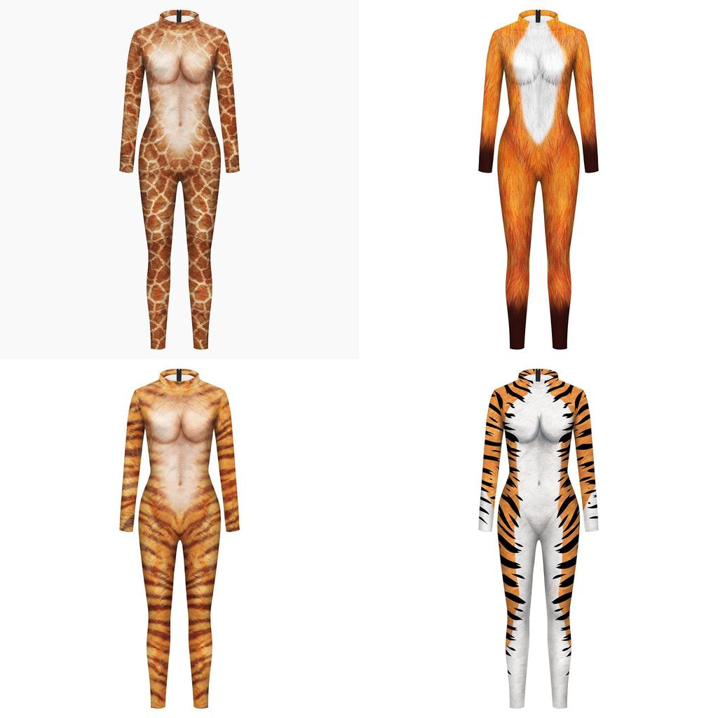 Halloween Animal Print Cosplay Suit For Women With Polyester Fabric For Costume Parties