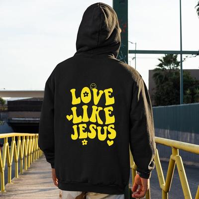 Love Like Jesus Hoody Cute Women Long Sleeve Christian Bible Verse Hoodies Streetwear