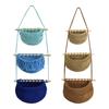 Macrame Hanging Basket Indoor Plant Holder Cotton Rope Wall Hanging Net Pockets for Organizing Garlic Vegetables Onion Kitchen