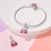 100% Copper Charms Beads Fit Brand Original Bracelet Fashion Pink Princess Skirt Bag Lipstick Charms Diy Jewelry