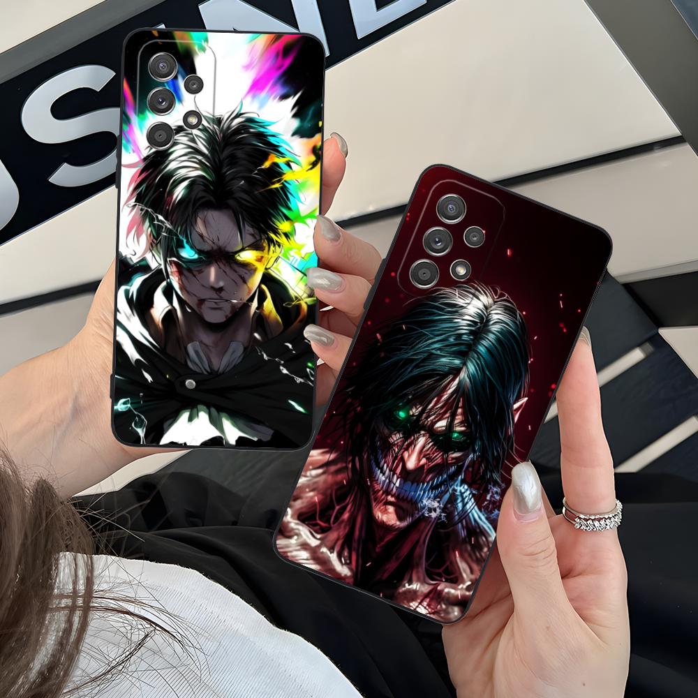 AOT Eren Mobile Cell Phone Case for Samsung Galaxy M55 54 42 35 34 33 32 23 22 15 14 13 12 F55 5G Colour Protective Cover Pretty