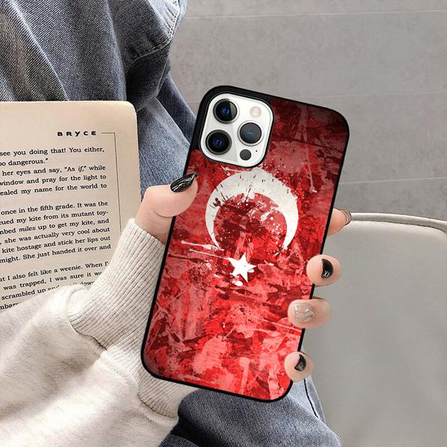 Türkei Türkische Flagge Handyhülle Rückseite für iPhone 17 Air 16 15 14 13 11 12 Pro Max Plus Hülle Coque