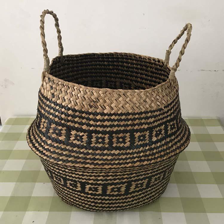Mid-Autumn Festival Cattail Weave Handmade Plant Fiber Flower Pot