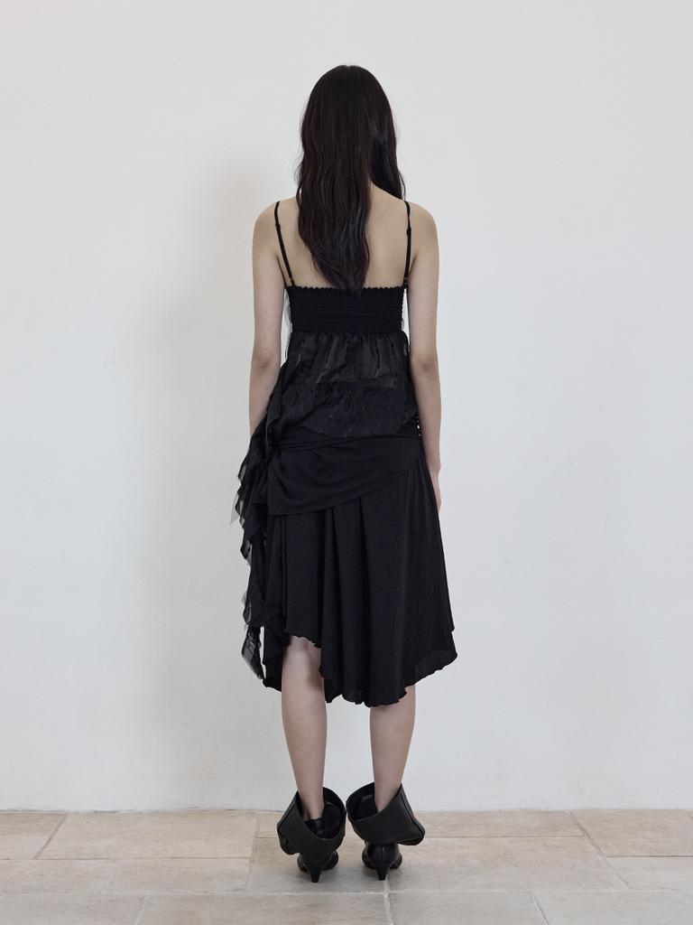 Deoenel Layered Jersey Skirt - [Black]