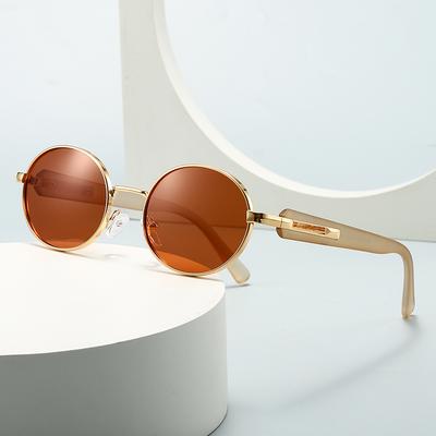 Trendy Retro Round Sunglasses for Men Women Cross Border European American Ins Style Street Photography Modern Charm