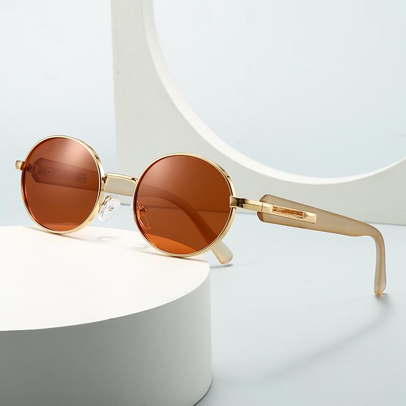 Trendy Retro Round Sunglasses for Men Women Cross Border European American Ins Style Street Photography Modern Charm
