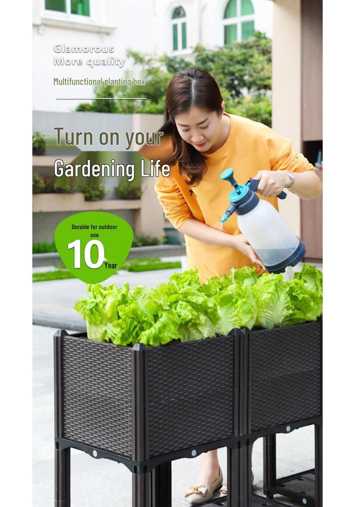 Extra Large Multi-layer Rectangular Planting Box for Home Balcony - Ideal for Fruits, Vegetables, and Flowers