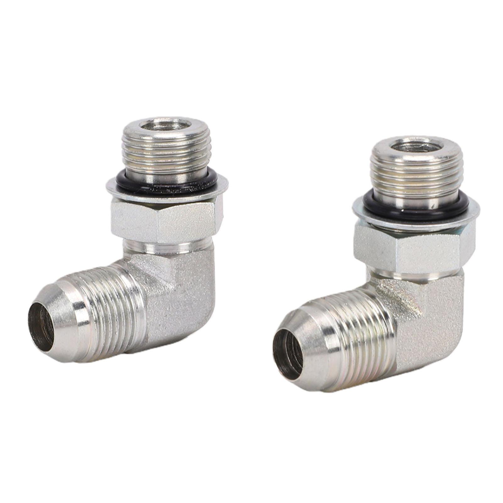 2 Pièces Raccord Hydraulique 6801 06 06 3/8 Pouce Mâle 37 Degrés X 3/8 Pouce Mâle SAE ORB Coude à 90 Degrés Tuyau Hydraulique