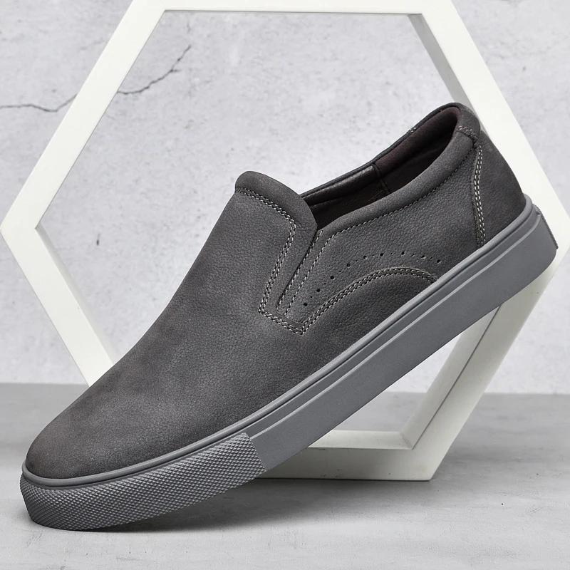 Genuine Leather men shoes Autumn Winter Men Shoes lace up Outdoor Casual Shoe Flat Shoe Breathable Non-slip Walking Shoes Men