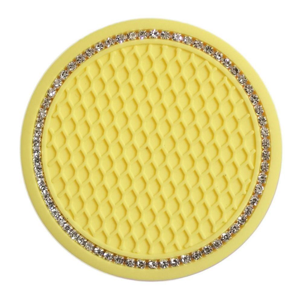 10 PCS Rhinestone Cup Holder Round Anti-slip Mat Universal Drink Pad  Automotive