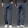 2024 Herbst/Winter Neue Große Gerade Röhre Lose Cowboy Herren Stretch Und Samt Dicke Warme Hose