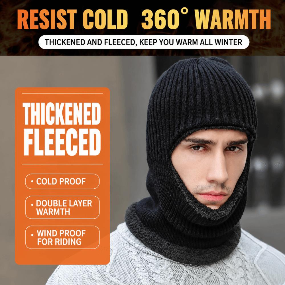 Thickened Full Face Cover Thermal Anti-Cold Knitted Cap New Motorcycle Riding Hat Men Women