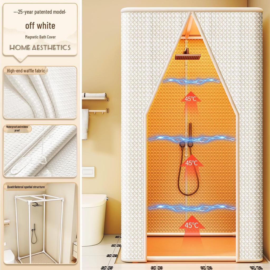 Tenda de Cortina de Chuveiro Impermeável à Prova de Inverno: Espesso, Quente, Sem Instalação Necessária para Banheiros Rurais Frios