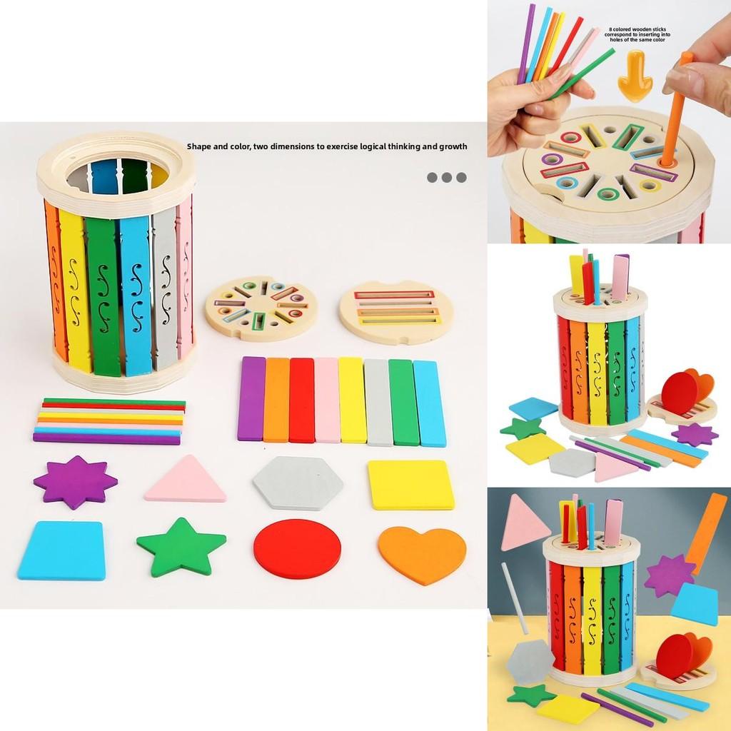 Regenbogen-Sortierbälle aus Holz und passendes Brett für Kinder zur Farberkennung und Entwicklung der Feinmotorik