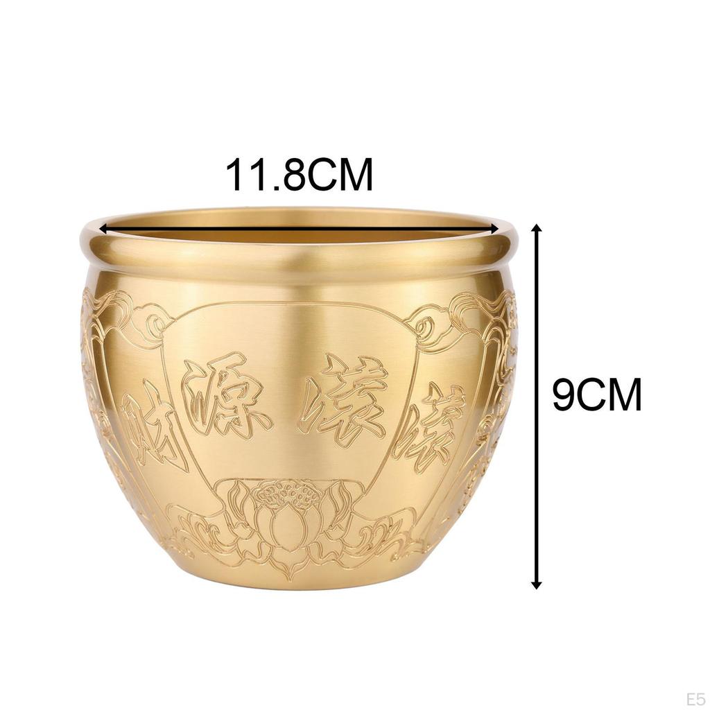 Brass Feng Shui Bowl Chinese Character for Home Office Decoration Housewarming Gift