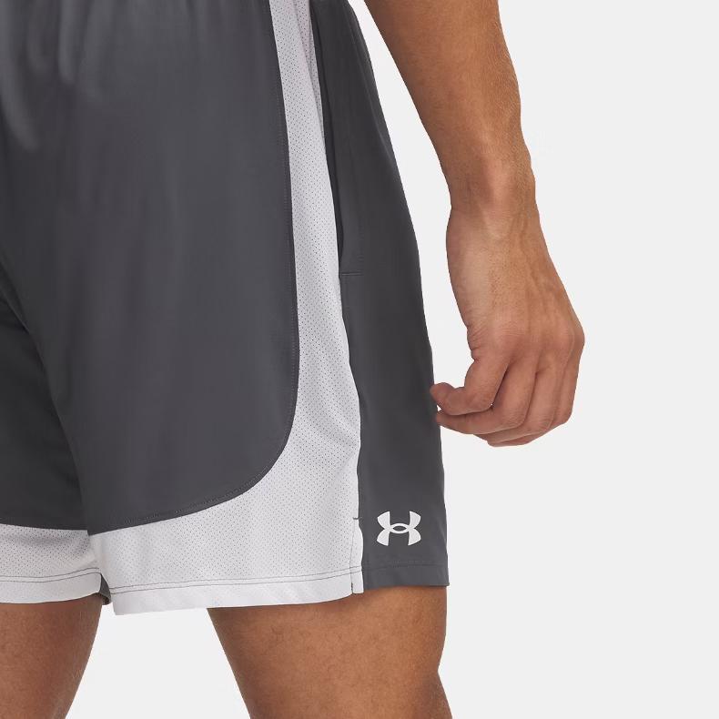 Under Armour Tech Vent Comfortable Versatile Three-Quarter Casual Shorts Men shorts Gray White 1388645-027
