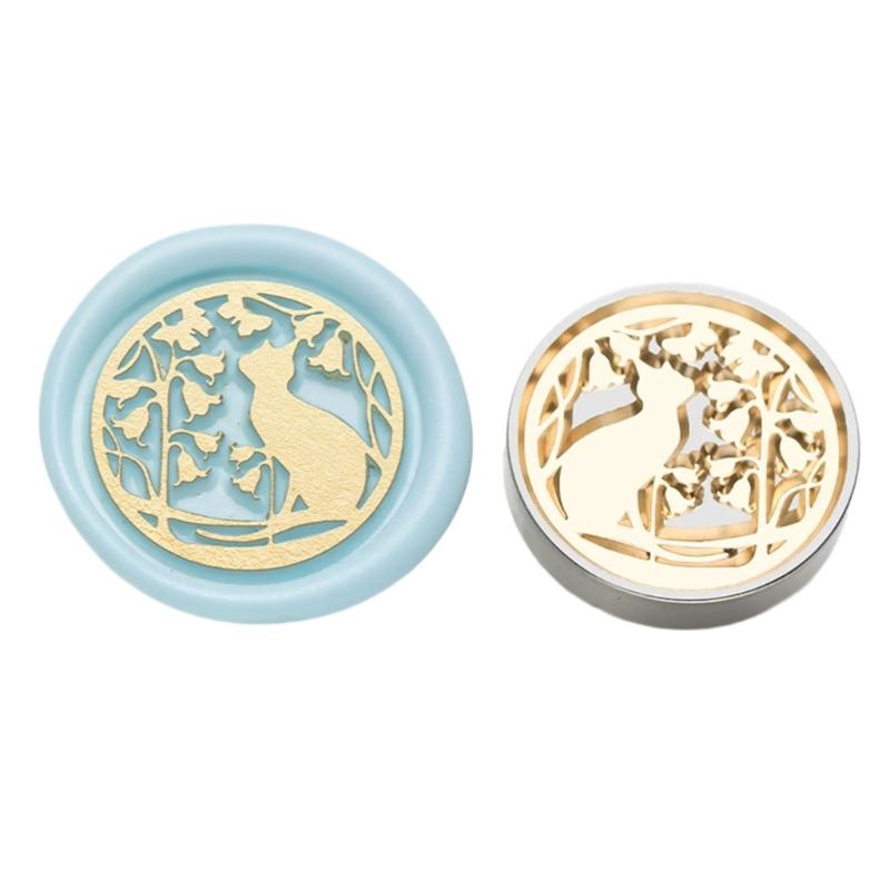 5Pcs Butterfly Rose Embossed Seal Stamp Replaceable Seal Stamp Head for Letter Envelope Christmas Card Party Invitations