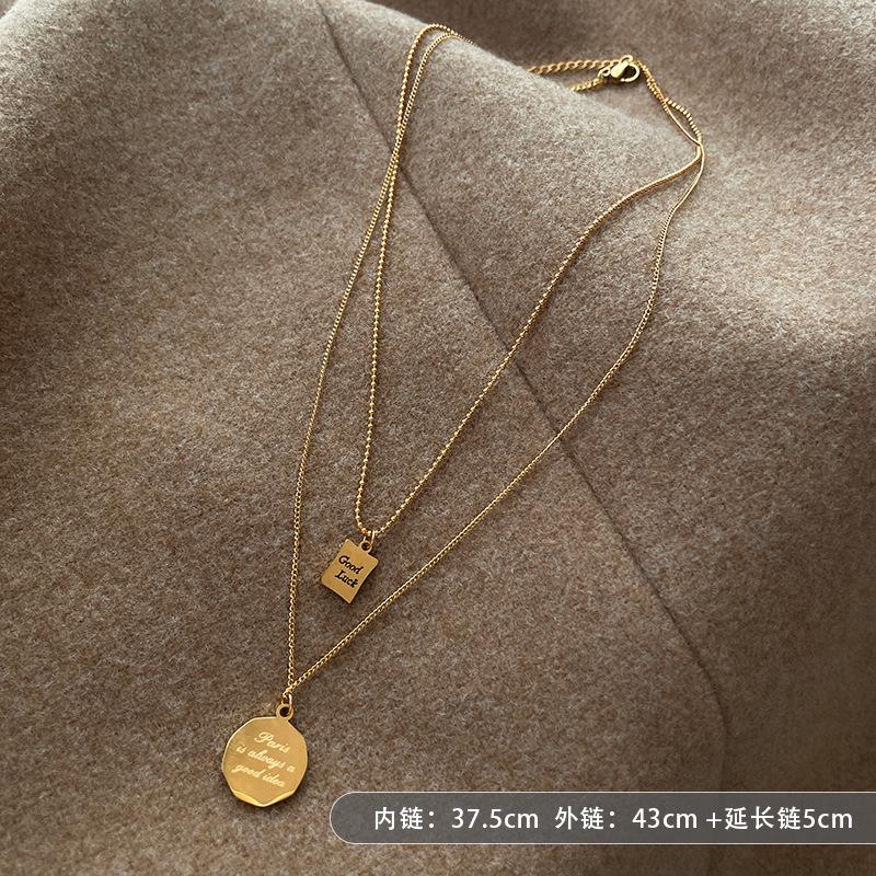 Light Luxury Titanium Steel Clavicle Necklace For Women Versatile Sweater Neck Jewelry
