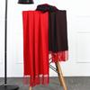 Double-Sided Women's Wool and Cashmere Scarf - Warm, Thickened Shawl for Autumn/Winter