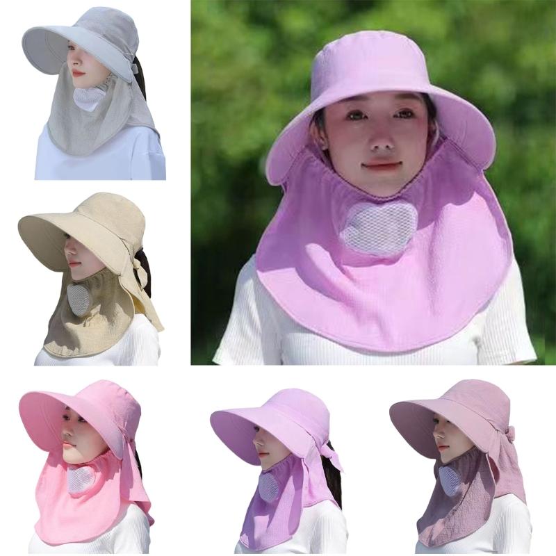 Moisture Wicking Ponytail Hat for Teens Adult Sunproof Holiday Hat with Face Cover Sun Hat Comfortable Cycling Hat