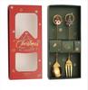 Christmas Spoon SetCute Father Christmas Doll Dessert Cutlery Two Sets for HolidayParty Home Kitchen Children Gift Cutlery Decor
