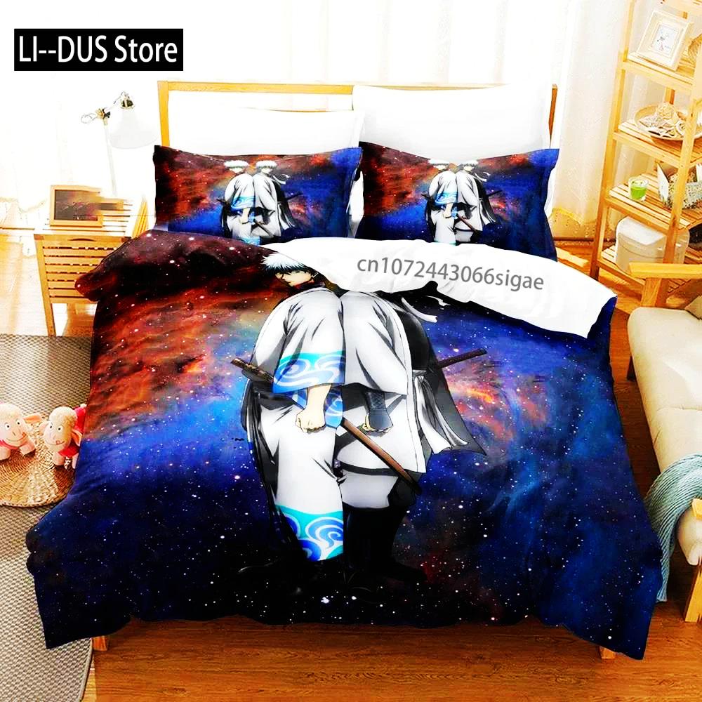 

Comforter 3D Printed Gintama Bedding Set Anime Gintoki Sakata Double Twin Full Queen King Adult Boys Bedclothes Comforter (quilt)-EU Single(135*200cm)3pcs