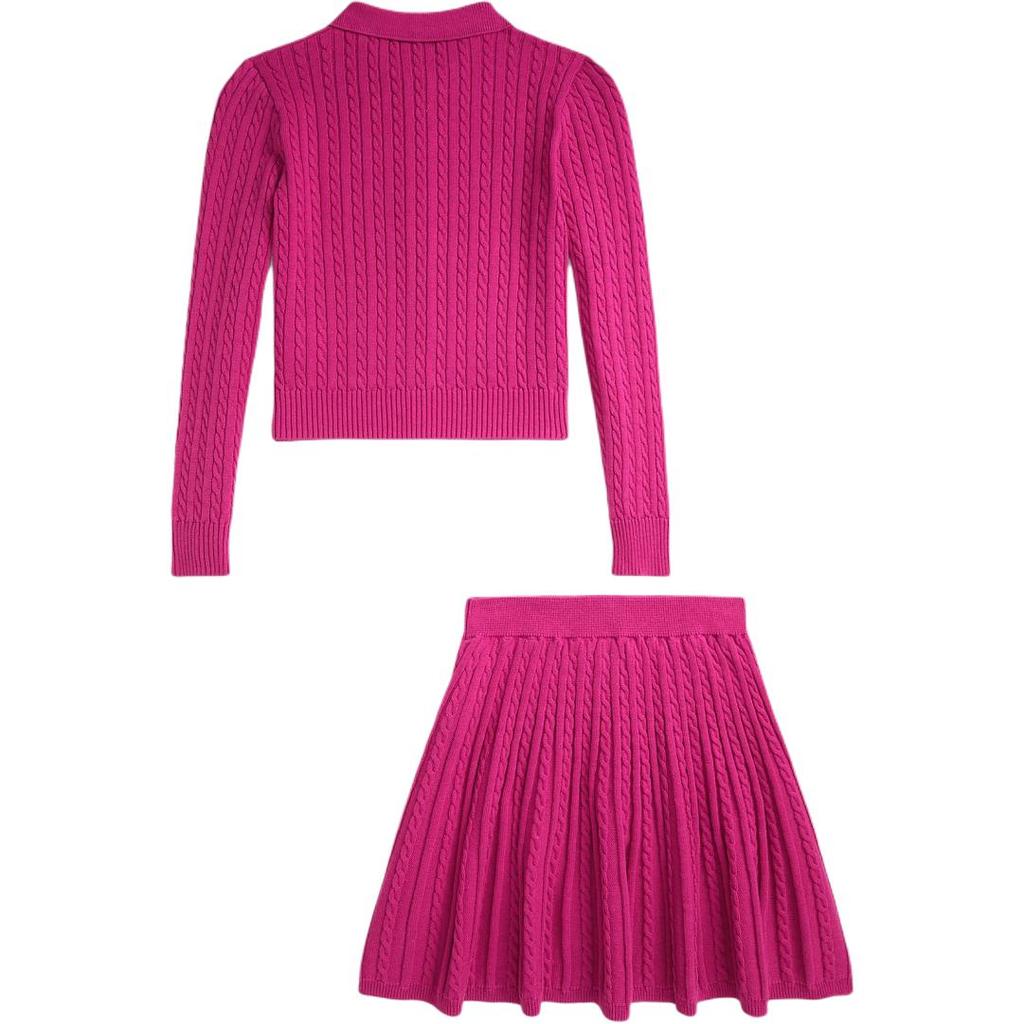 Polo Ralph Lauren Kids Dress Set Cotton Polo Collar Button-Up Shirt Skirt Kids Dress Set CWPO2STG2U20027-650