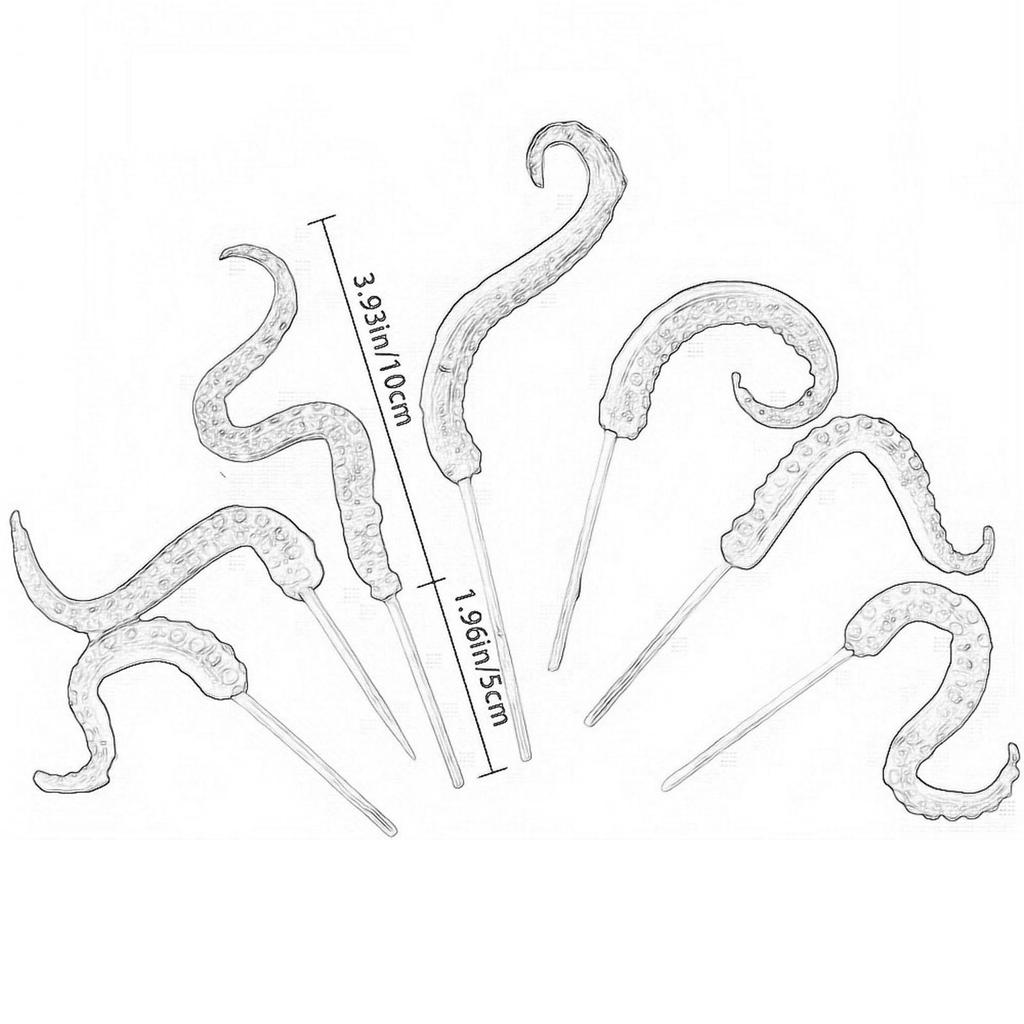 7 Pieces Octopus Tentacle Plant Stakes Resin Weatherproof Fun Practical Post