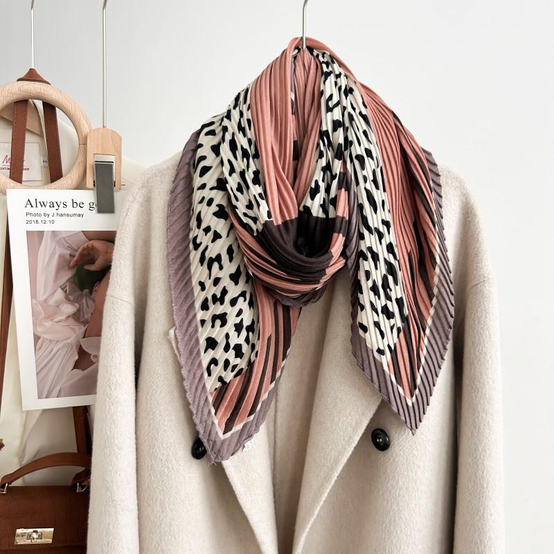 

Декоративный простой шелковый шарф с текстурой, женский новый стиль, весна-осень-лето, модный универсальный платок для работы 85*85cm