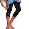Pantaloni Capri Estivi da Donna 2025 a Vita Media Elasticizzati - Patchwork Sexy, Skinny Casual Stile Bottoni