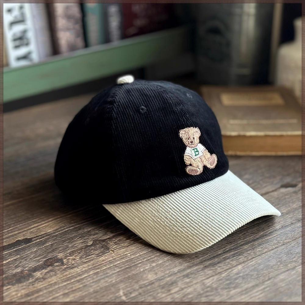 Warme Cord-Baseballkappe im koreanischen Stil mit breiter Krempe für Herbst und Winter
