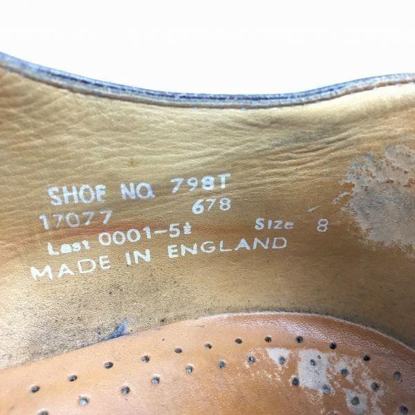 Loake Hergestellt in England Vintage Semi-Brogue Kappe Zehenbraun Größe 8/26,5cm Herren(GEBRAUCHT)