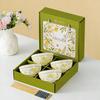 Ceramic Tableware Set with Bowls, Chopsticks & Spoons - Gift Box for Housewarming & Events
