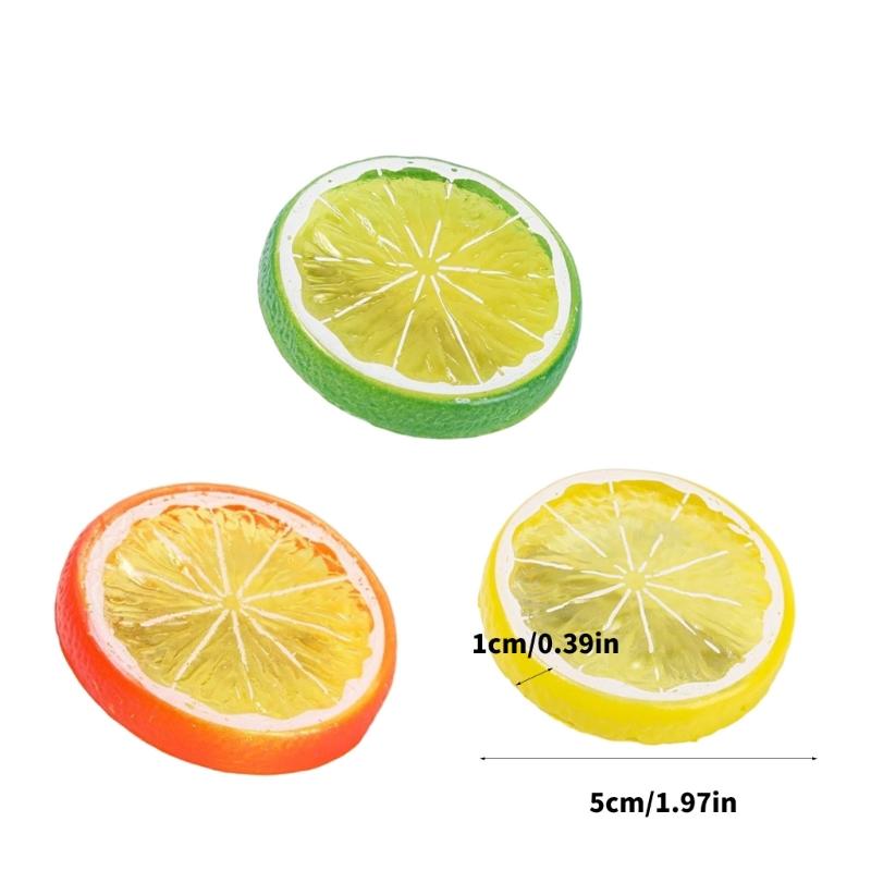 3pcs Lemon Slices Hair Clip Cosplay Halloween Hair Barrettes Realistic Hairpin for Stylish Hairstyles