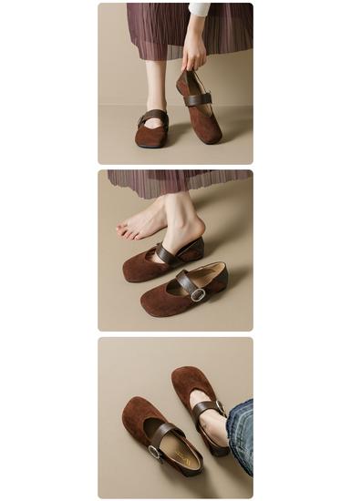 Wei Wei Retro Leopard Print Mary Jane Flats for Women