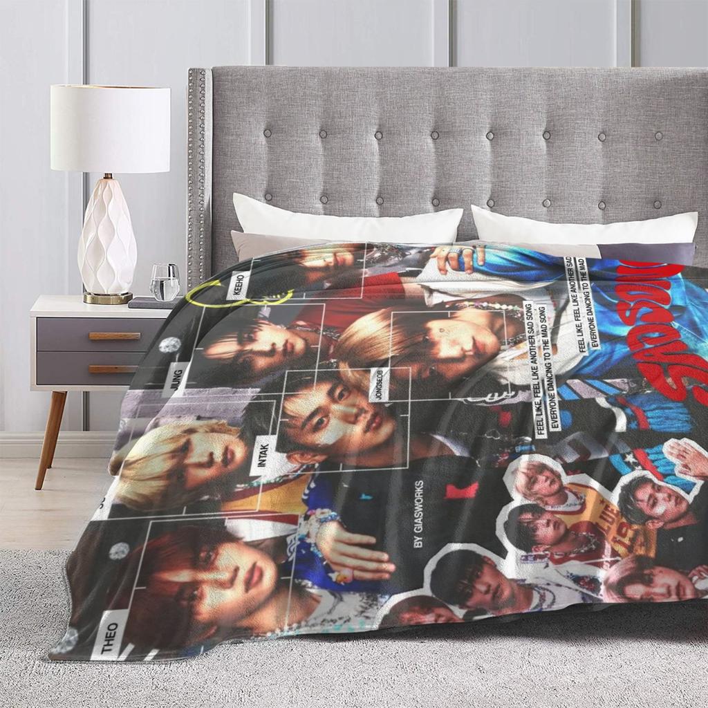 DUH! P1Harmony Kpop Music Album Blanket Fleece Cozy Soft Throw Blankets for Bed Bedding Throws